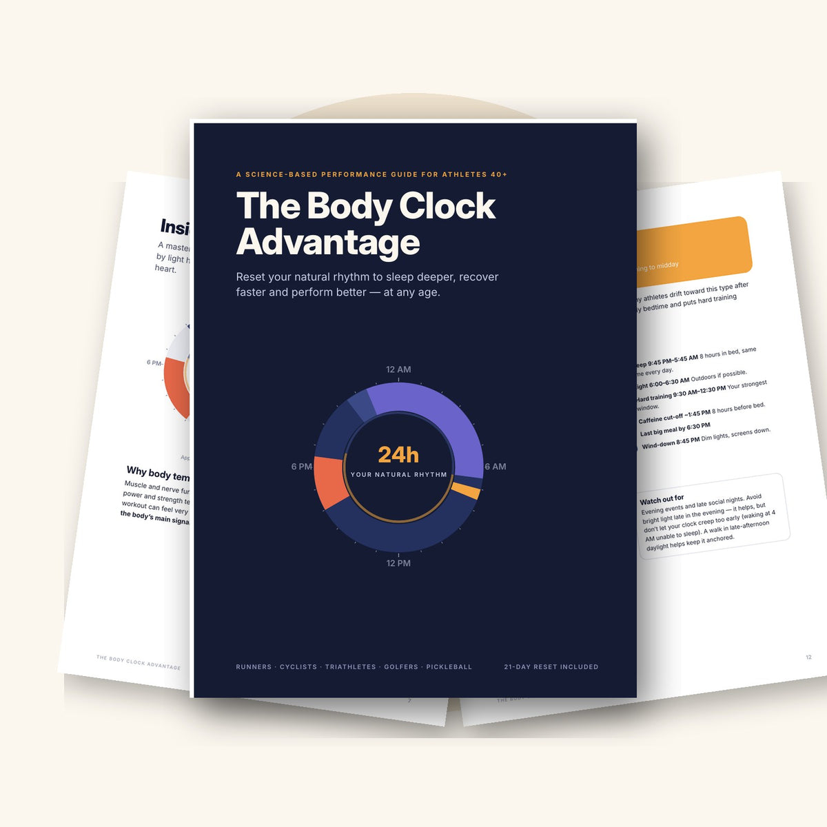 The Body Clock Advantage guide cover with sample pages